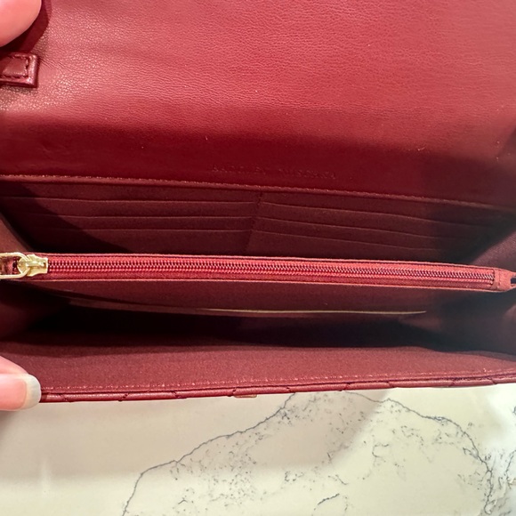 Badgley Mischka Quilted Crossbody Bag Designer Purse with Studs; Color - Wine - Picture 3 of 7